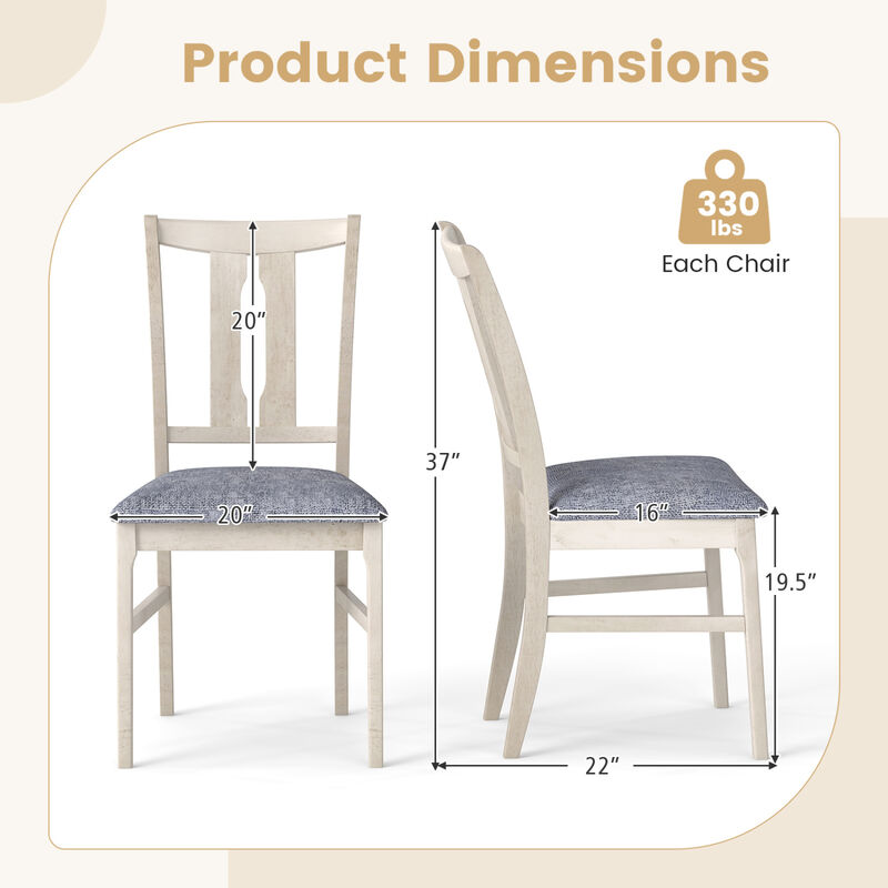 Set of 4 Modern Wooden Dining Chairs with Sherpa Upholstered Seats image number 2