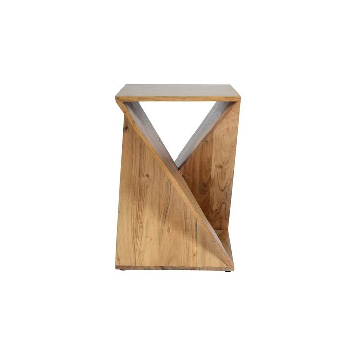 Jofran Global Archive Solid Mango Hardwood Modern Angled Jasper Table