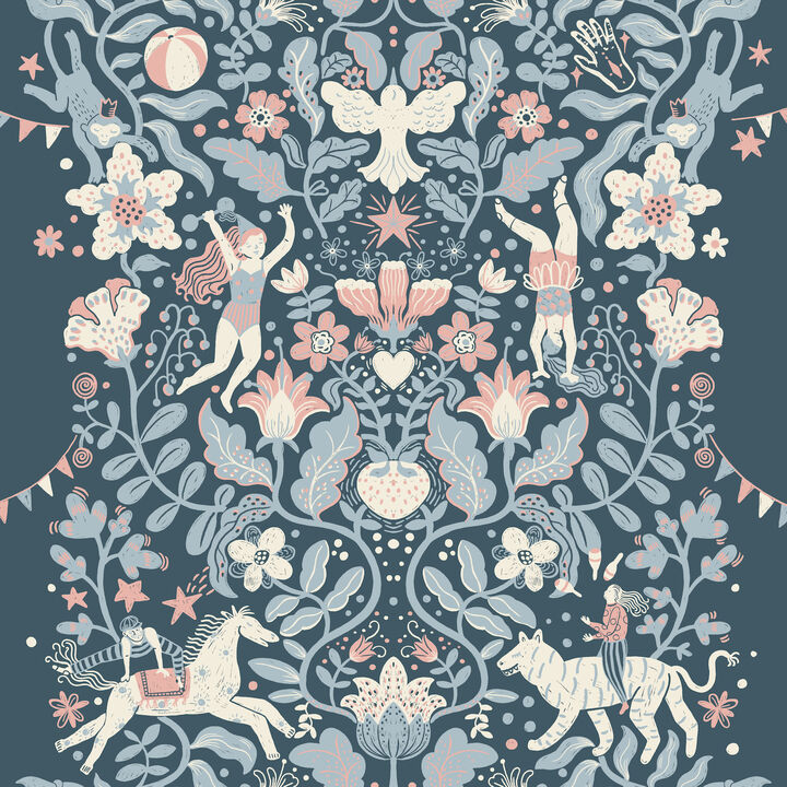 Cirkus Blue Wallpaper