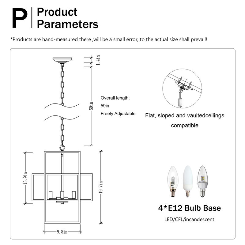 ELEMENT ACE Industrial Farmhouse Lantern Tiered Pendant Hanging Light Fixture with Adjustable Height image number 2