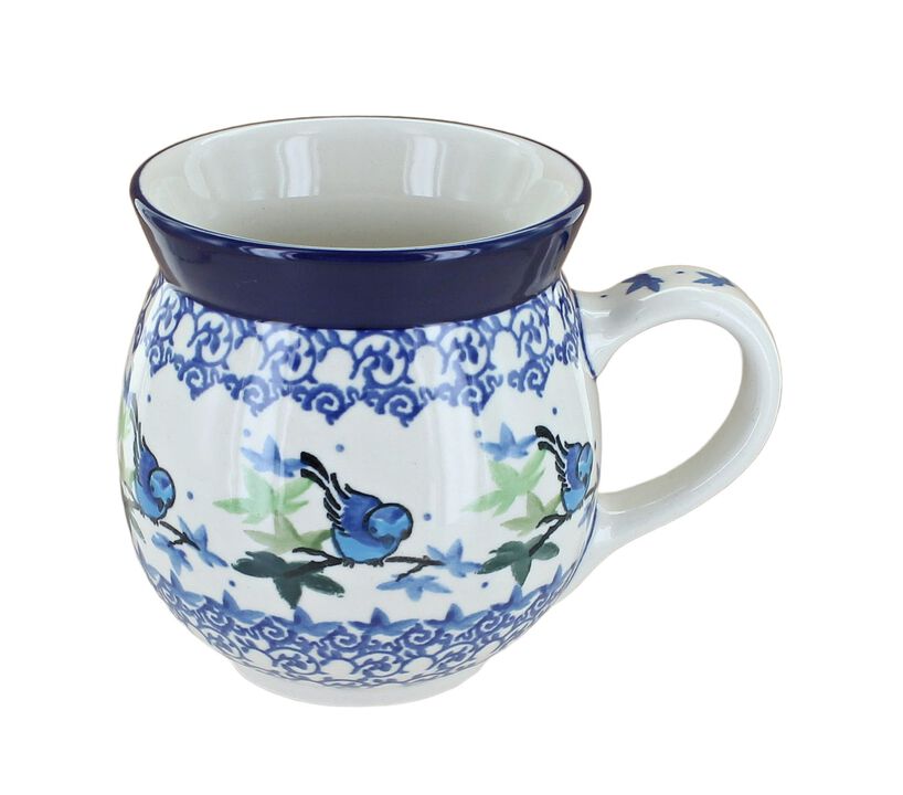 Blue Rose Polish Pottery Mardi Gras Bubble Mug