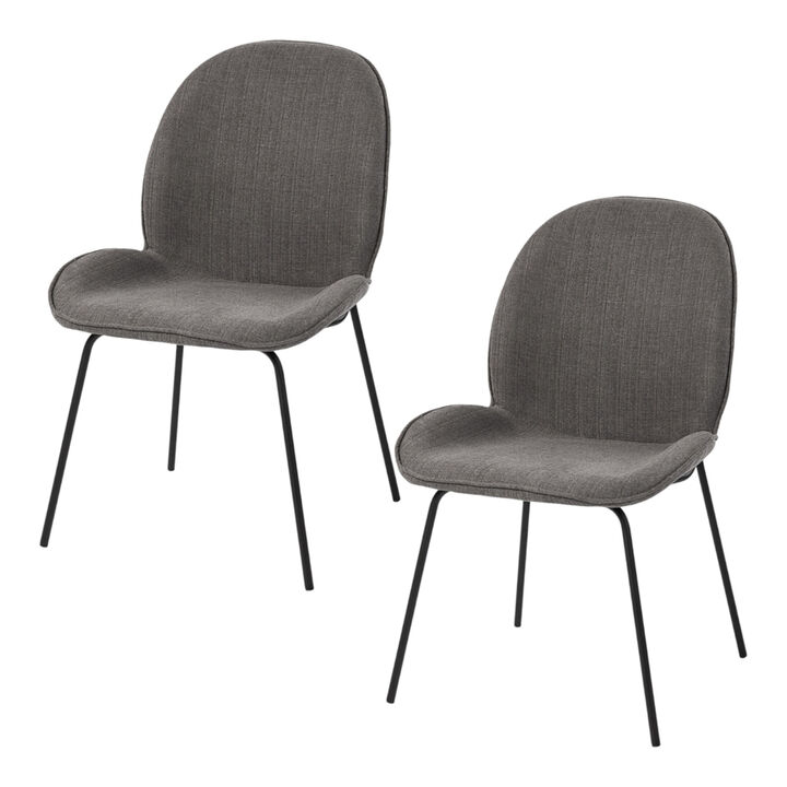 Set of Two Upholstered Fabric Chairs for Dining or Accent Seating
