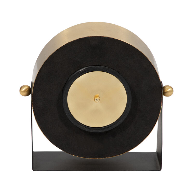 Metal Table Clock 7'' Gold Black image number 3
