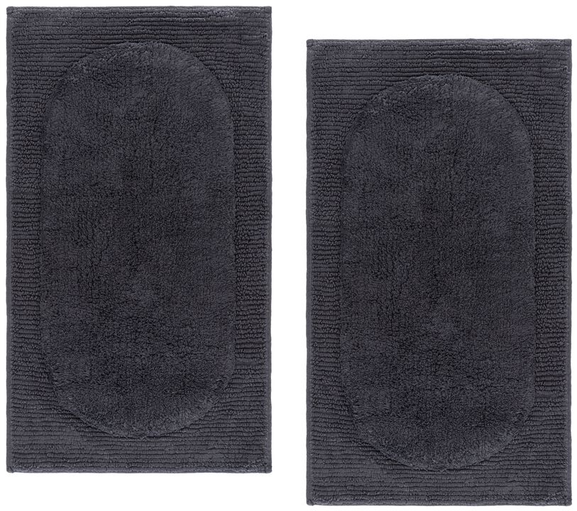 Zino Oval Textured PMB915 Set of 2 Bathmat