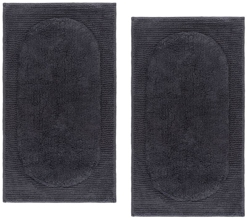 Zino Oval Textured PMB915 Set of 2 Bathmat image number 0