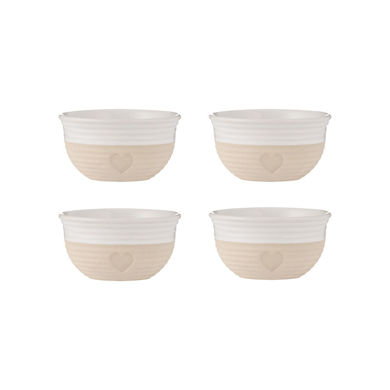 Mason Cash Rustic Charm Mini Bowl Set, 4 Stoneware Prep and Snack Bowls