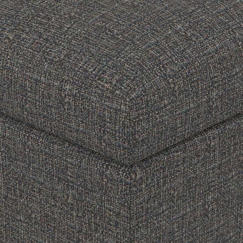 Owen 34 inch Wide Mid Century Modern Rectangle Coffee Table Storage Ottoman in Ebony Tweed Look Fabric, Assembled image number 4