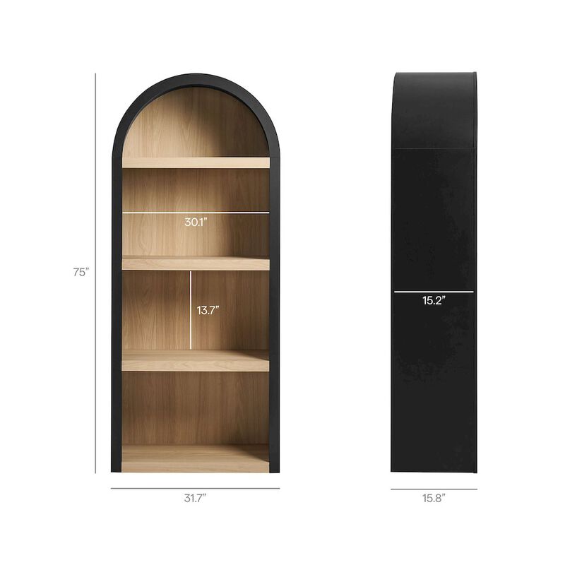 Caleb 4 Arched Display Shelf Bookcase image number 2
