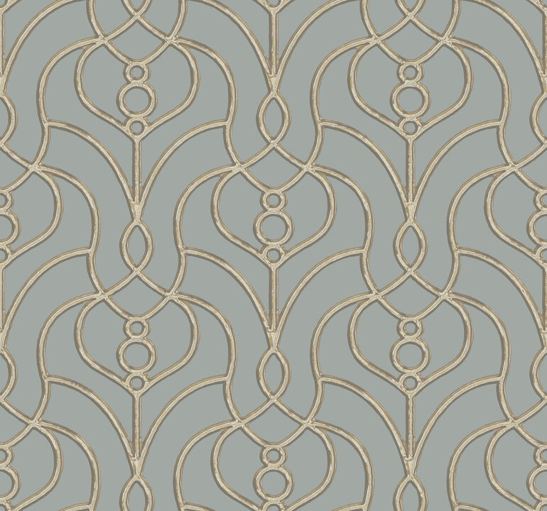 Divine Trellis Dusty Blue Wallpaper