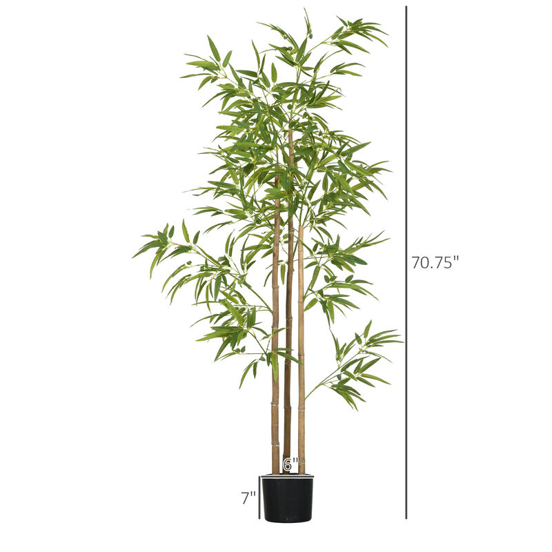 6' Artificial Bamboo Tree, Potted Indoor Outdoor Fake Plant for Home Office