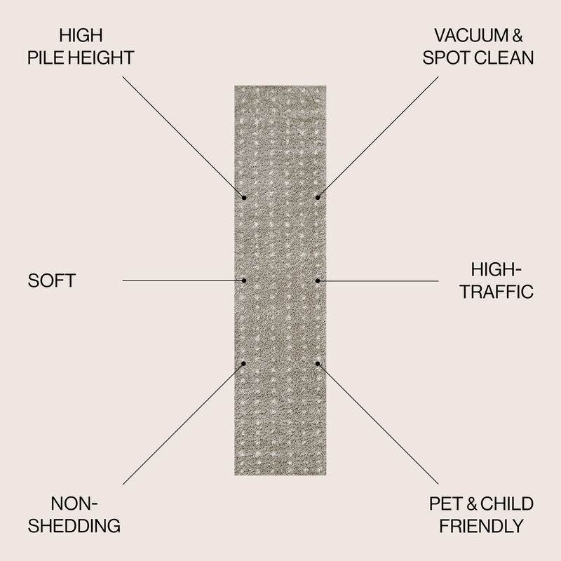 Pele Modern Geometric Dot Shag Gray/Ivory Rug