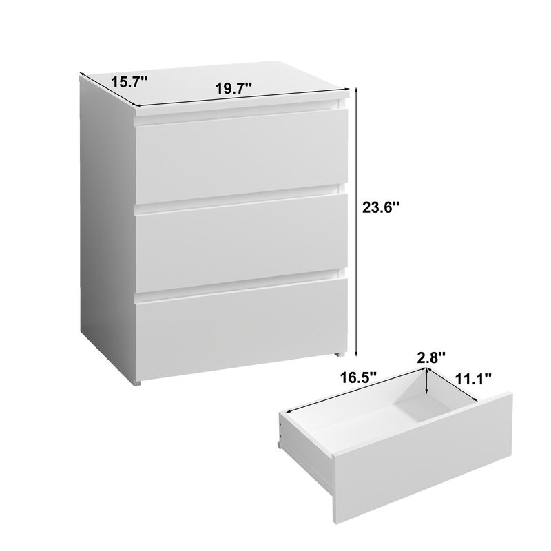 GOODSILO Set of 2 3-Drawer Multi-Functional Storage Units, Versatile Small Dressers, Nightstands, Side Tables, Chests of Drawers for Bedroom, Closet, Home Office, Entryway, Hallway image number 2
