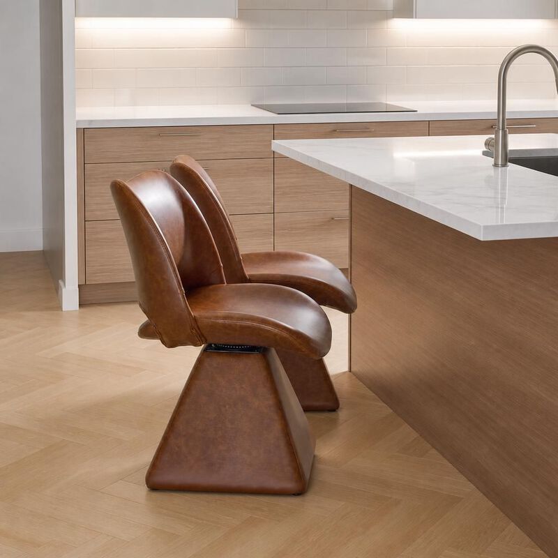 GOODSILO Swivel High-Back Upholstered Dining Chair with Sturdy Hardwood Frame, Comfortable Cushioned Seating for Multi-Use Spaces image number 3