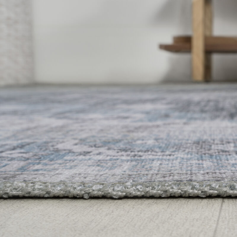 Wincer Chenille Cottage Medallion Machine-Washable Area Rug