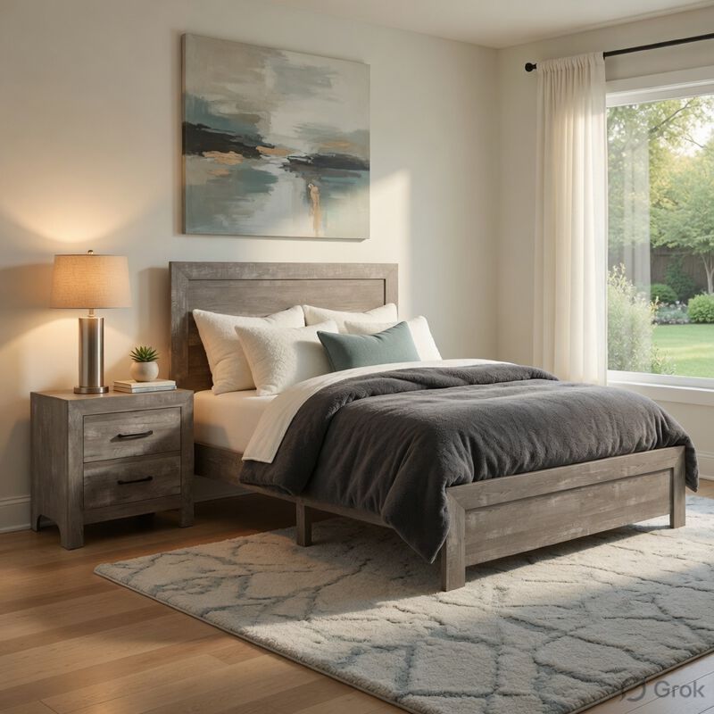 Bedroom Set, 2-Piece Set with Bed and Nightstand image number 8