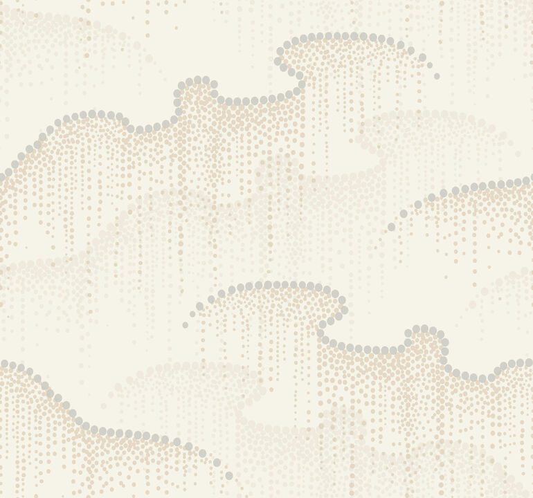 Moonlight Pearls Cream Wallpaper
