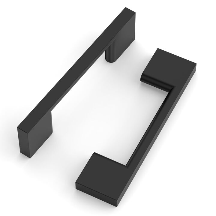 FILTA 10 Pack 3 Inch(76mm) Hole Centers Matte Black Cabinet Pulls,Stylish Black Cabinet Pulls Zinc Alloy Cabinet Hardware for Ca