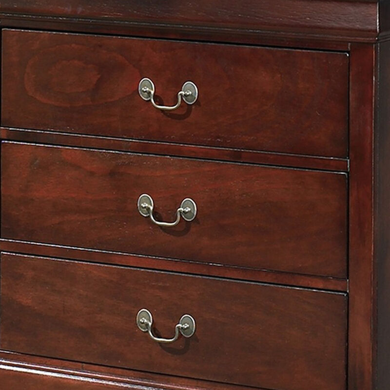Deyr Wide Dresser, 6 Drawers, Bronze, Louis Philippe Molding Brown