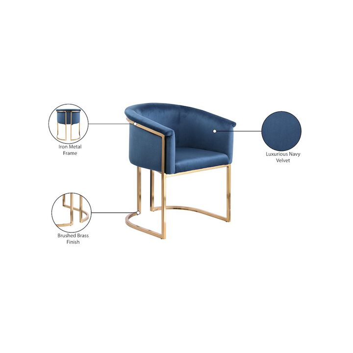 Meridian Furniture Tierra Navy Velvet Dining Chair