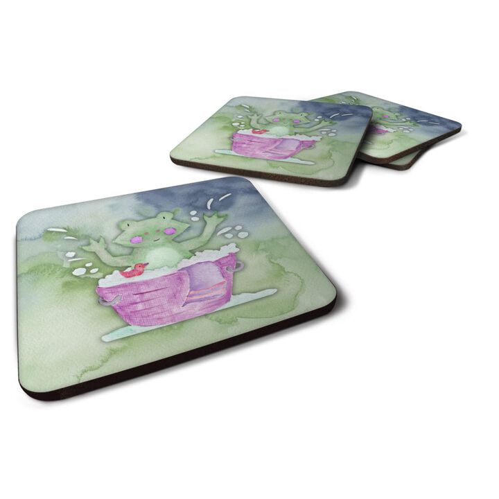 Caroline's Treasures Frog Bathing Watercolor Decorative coasters, 3.5, Multicolor