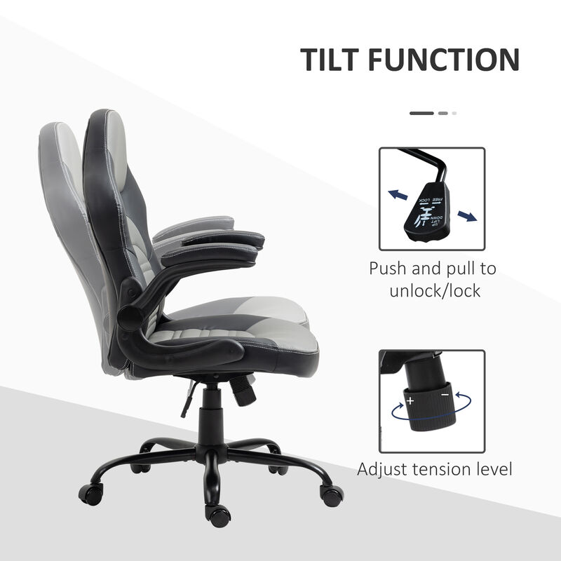 Adjustable Reclining Massage Chair with Swivel Seat and Ergonomic Arm Support