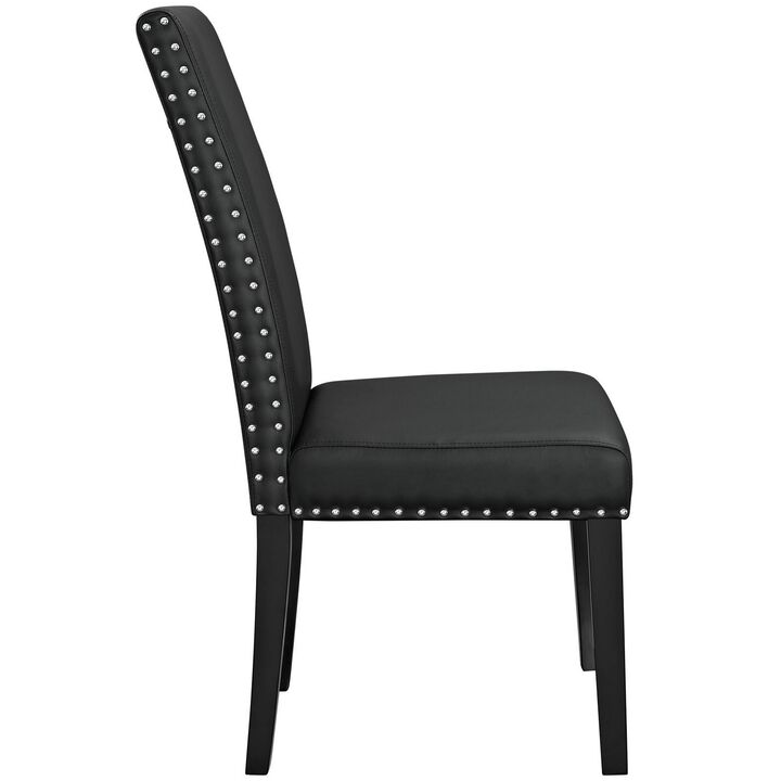 Parcel Dining Vinyl Side Chair-Benzara