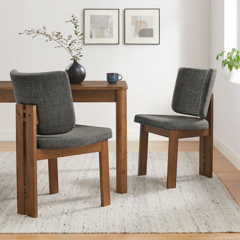 Alba Armless Upholstered Dining Chairs Set Of 2 image number 8
