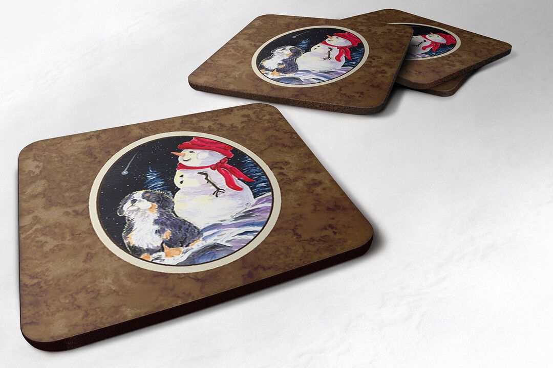 Caroline's Treasures SS8575FC Bernese Mountain Dog Foam Coasters (Set of 4), 3.5 H x 3.5 W, Multicolor