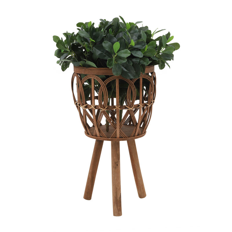 S/3 Bamboo Planters Brown