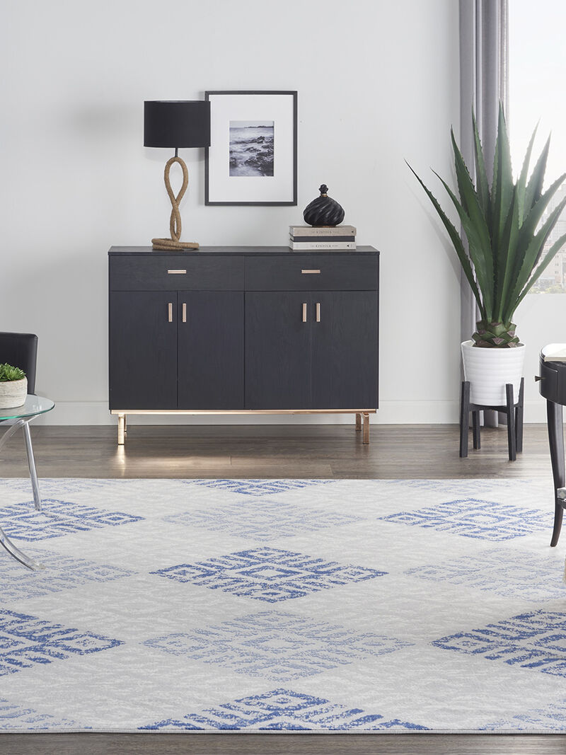 Whimsicle WHS18 Gray/Blue 8' x Round Rug image number 8