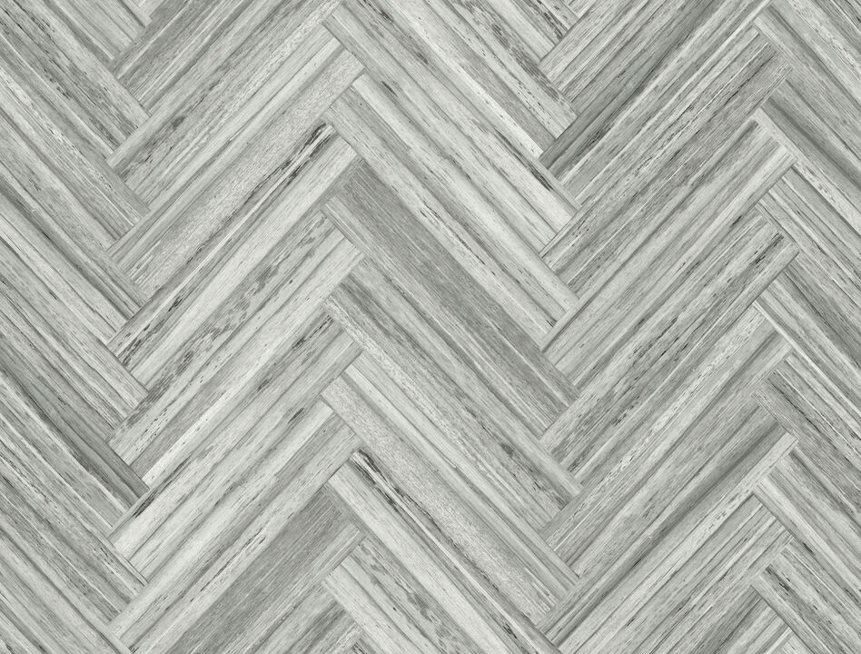 Hermosa Herringbone Grey Peel & Stick Wallpaper