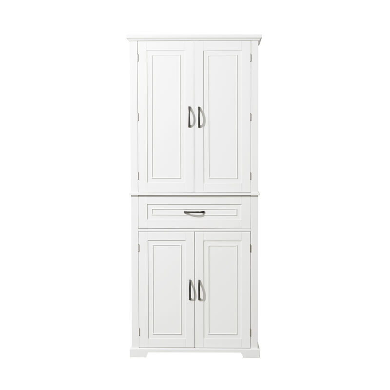 Whisen Bathroom Storage Cabinet with Doors, Adjustable Shelf and Drawer
