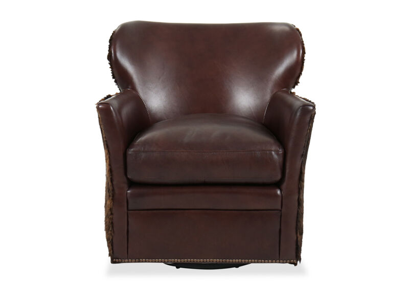 Kato Brown Leather Swivel Chair