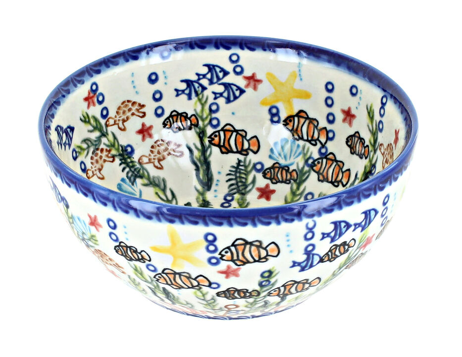 Blue Rose Polish Pottery Fairy Meadow Cereal/Soup Bowl