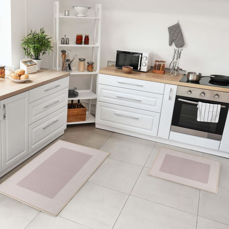 Washable Kitchen Bathroom Rug Mat Set with Soft Non Slip Backing image number 2