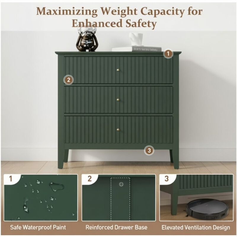 Bekkig Modern 3-Drawer Dresser image number 7