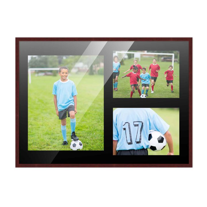 12x17 Wood Collage Frame with a Black Mat for 8x10 & 5x7 Pictures