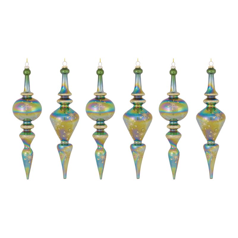 Drop Ornament (Set of 6) 12.5"H Glass