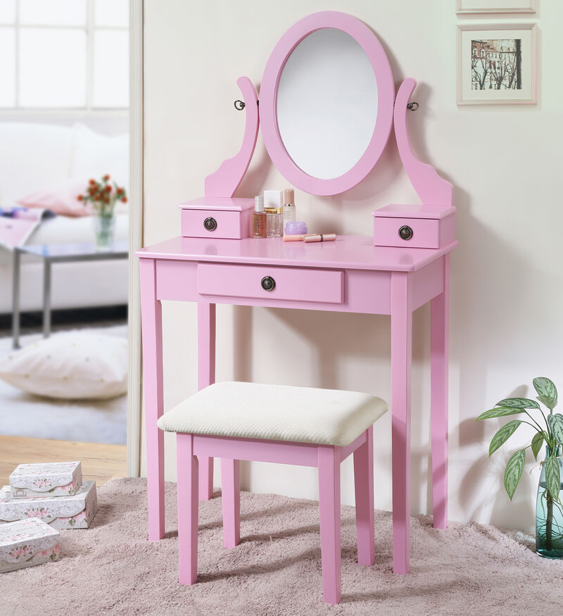Kippef Makeup Vanity Table and Stool Set image number 5