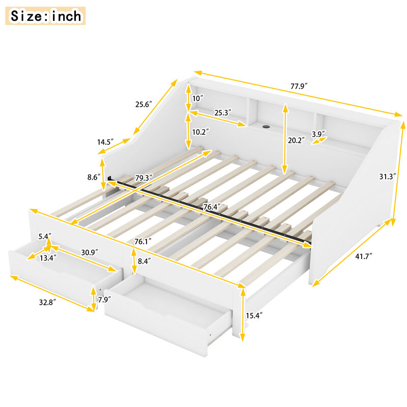 Merax Daybed Bed Frame with Storage image number 9