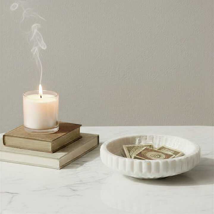 Round Marble Bowl, White