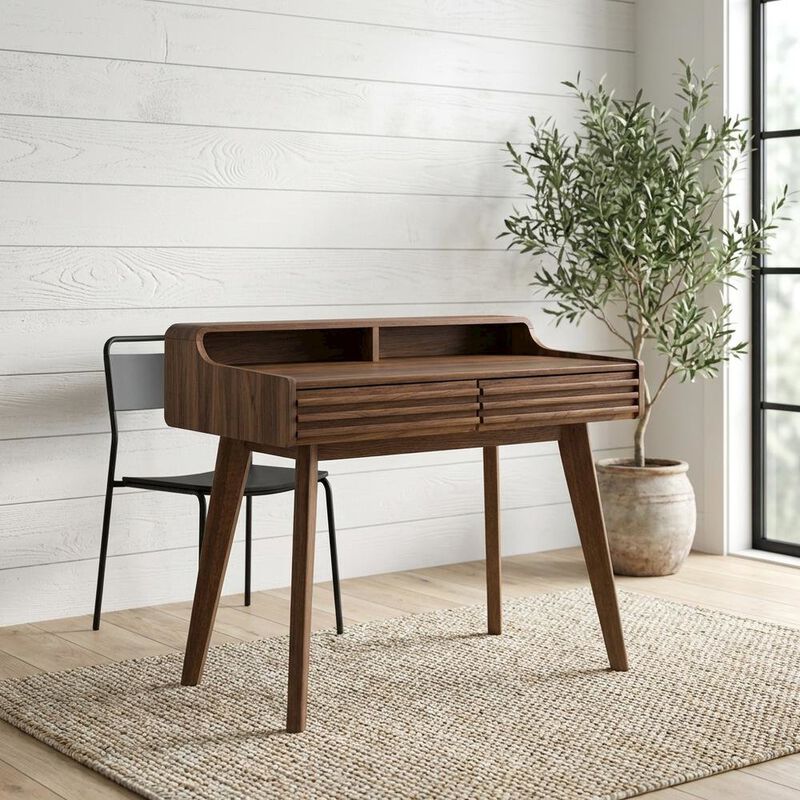 Wooden Render Writing Desk with Spacious Surface and Modern Design image number 3