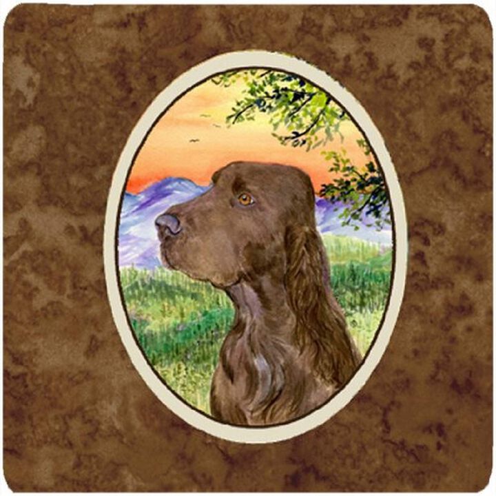Caroline's Treasures SS1017FC Field Spaniel Foam Coasters (Set of 4), 3.5 H x 3.5 W, Multicolor