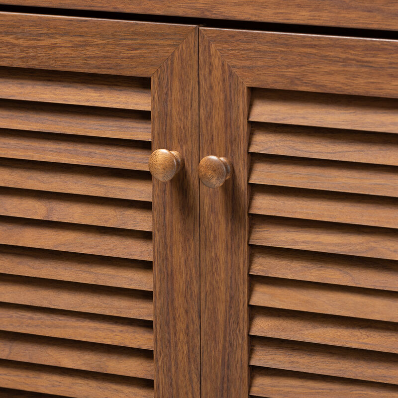 Baxton Studio Coolidge Modern 11 Shelf Wood Shoe Storage Cabinet With Drawer image number 5