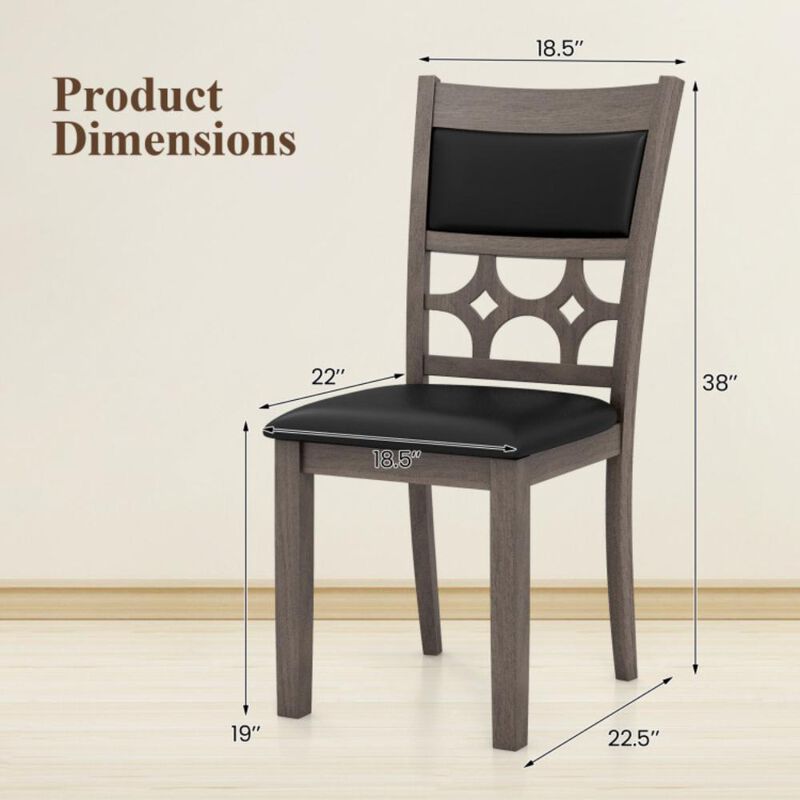 Hivvago Upholstered Dining Chair Set of 2 with Padded Backrest and Seat