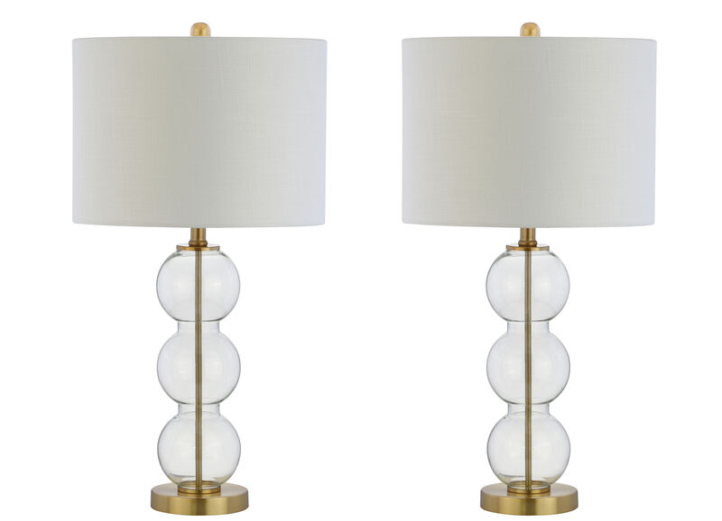 Bella Glass Triple Sphere LED Table Lamp (Set of 2)