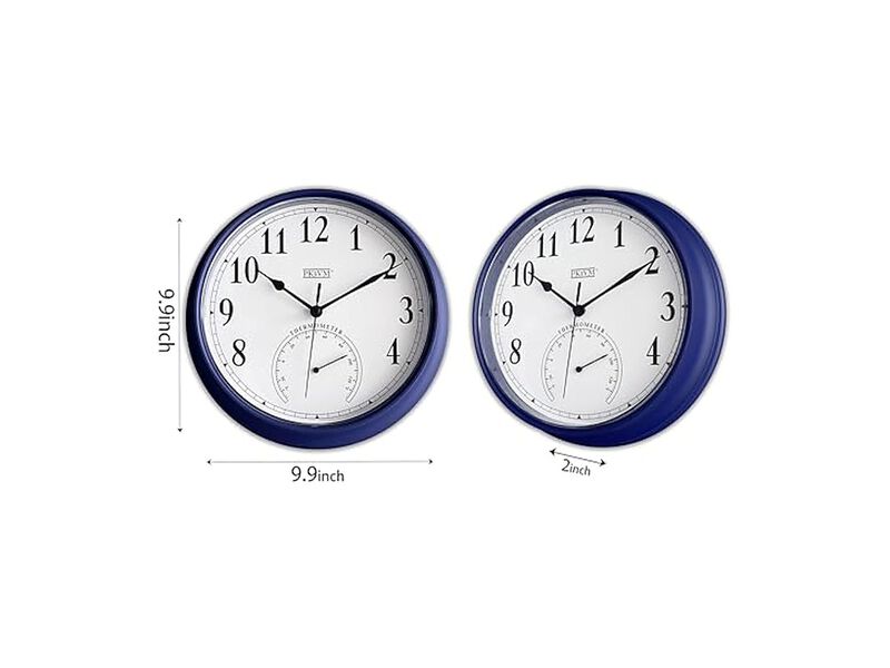 Kmok Tub Thermometer Use Blue Sweep Wall Clock 9 Inch Silent Battery Operated image number 3