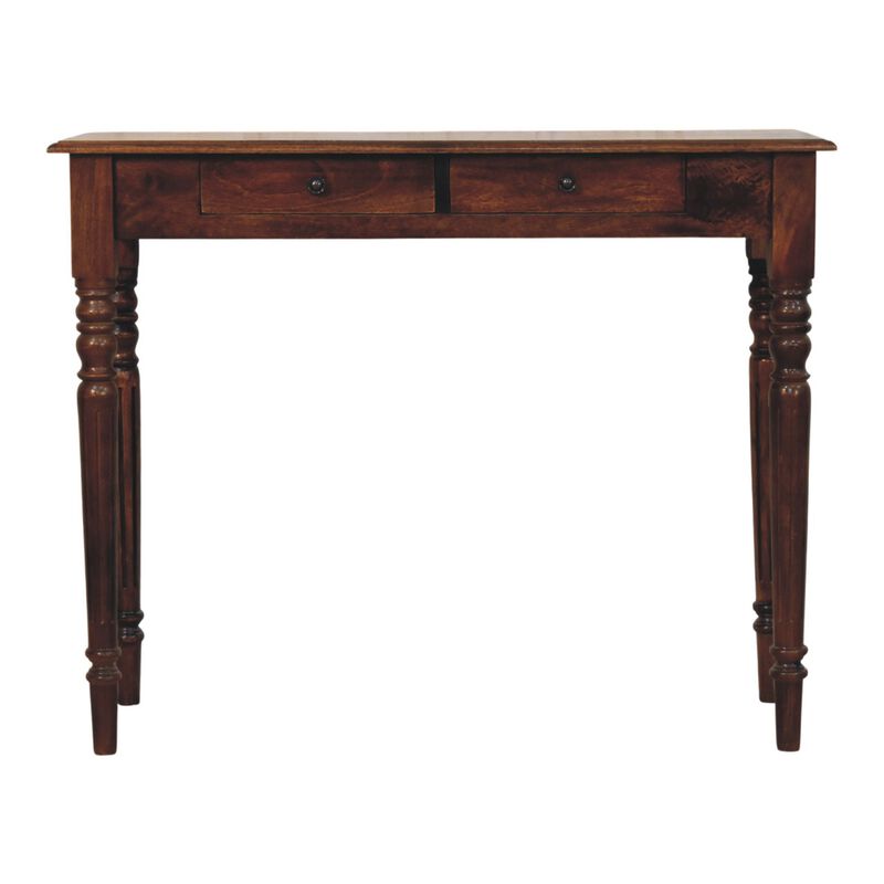 Artisan Furniture Solid Wood Heritage Turned-Leg Console Table, 2 Drawers, Brown image number 0