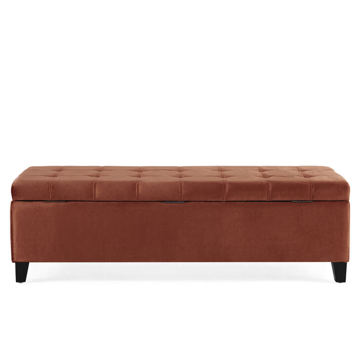 Merax Storage Ottoman,Rectangular Ottoman Bench,Upholstered Storage Bench