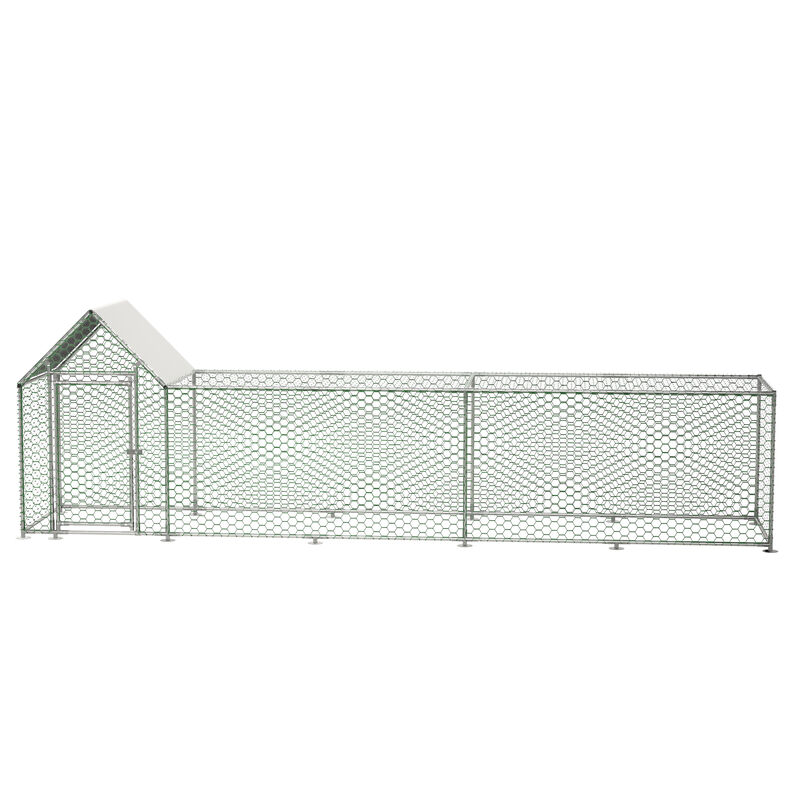 16x3FT Metal Chicken Coop Run Backyard Hen House Poultry Habitat Cage w/Cover image number 8